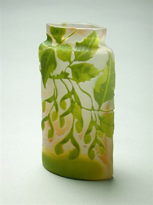 Lot 179 - Galle Cameo Glass Vase Of rounded rectangular...