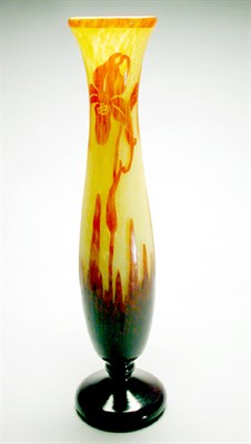 Lot 193 - Le Verre Francais Cameo Glass Vase Of footed...