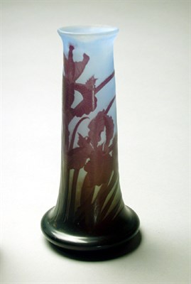 Lot 181 - Galle Cameo Glass Vase Of tapering cylindrical...