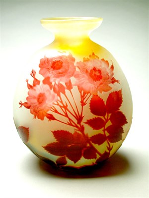 Lot 178 - Galle Cameo Glass Vase Of flattened spherical...