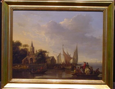 Lot 127 - Circle of Salomon van Ruysdael THE FERRY BOAT...
