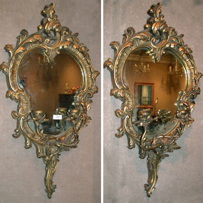 Lot 634 - Pair of Louis XV Style Gilt Decorated Mirror...