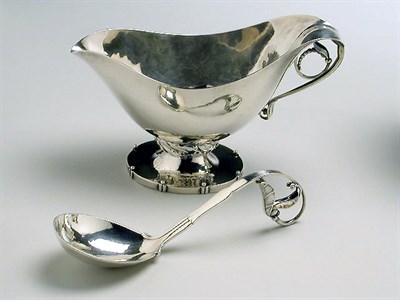 Lot 515 - Georg Jensen Sterling Silver Sauceboat With...