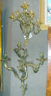 Lot 393 - Pair of Louis XV Style Gilt-Bronze Four-Light...