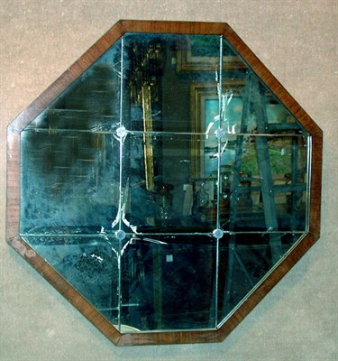Lot 280 - Art Deco Fruitwood Mirror Of octagonal form....