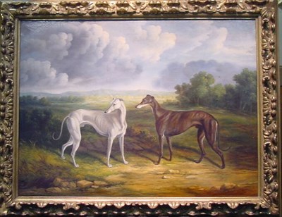 Lot 173 - 20th Century School TWO GREYHOUNDS BEFORE THE...