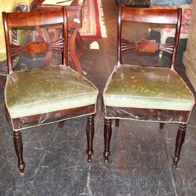 Lot 319 - Set of Six Regency Style Upholstered Mahogany...