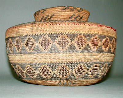 Lot 185 - Yokuts Polychrome Bottleneck Basket Early 20th...