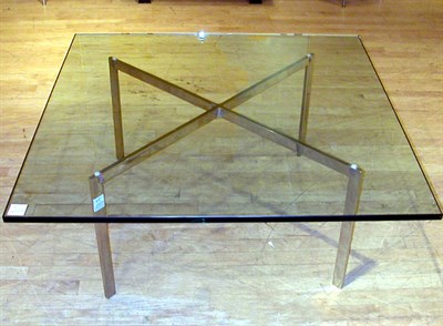 Lot 65 - Chrome and Glass Low Table Designed by Mies...
