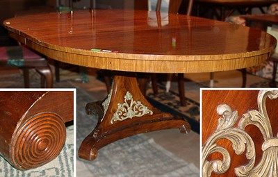Lot 316 - Regency Style Parcel Gilt Mahogany Dining Table