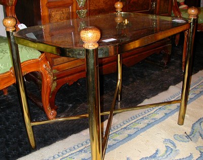 Lot 243 - Neoclassical Style Brass and Glass Low Table