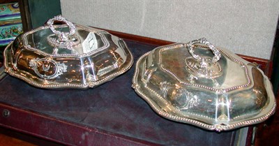Lot 497 - Pair of Silver Plated Covered Entrees