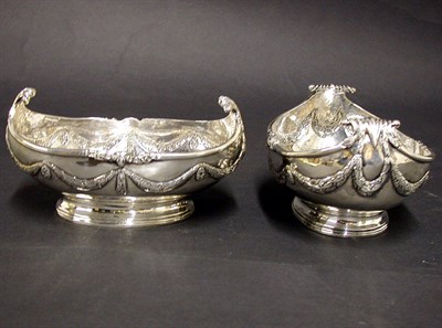 Lot 494 - Pair of English Silver Bowls Each boat shaped...