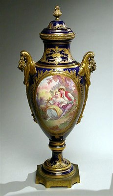 Lot 679 - Sevres Style Porcelain Covered Vase Of ovoid...
