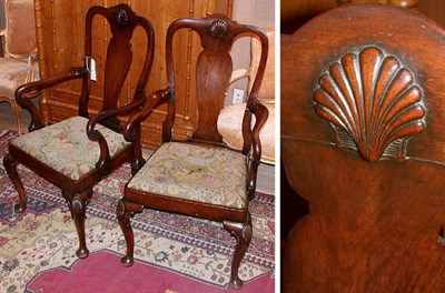 Lot 429 - Set of Eight Queen Anne Style Upholstered...