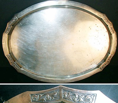 Lot 551 - Continental Silver Tea Tray Of oval form, the...