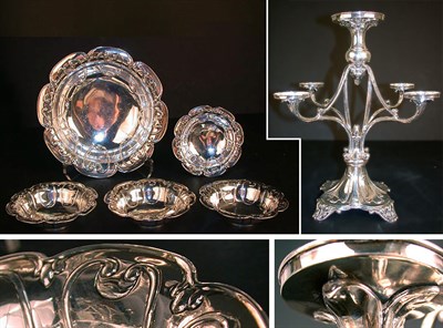 Lot 556 - English Sterling Silver Epergne London, circa...
