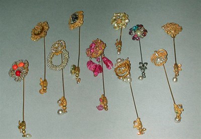 Lot 392 - Group of Miriam Haskell Stickpins 1940s/50s Of...