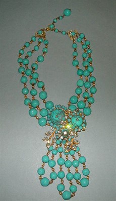 Lot 397 - Miriam Haskell Turquoise Bead Necklace...