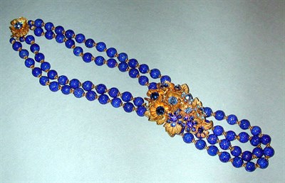 Lot 398 - Miriam Haskell Lapis Blue Necklace 1940s/50s...