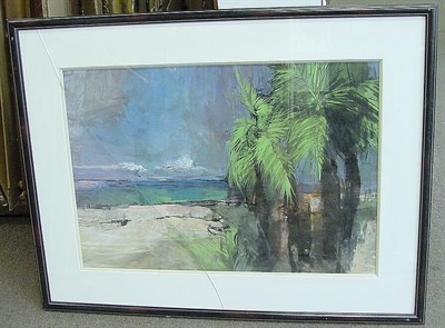 Lot 48 - John Guerin 20th Century TROPICAL BEACH Signed...