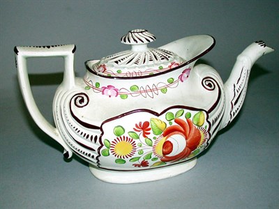 Lot 250 - English Lustreware Teapot In the King's Rose...