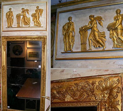 Lot 233 - Empire Painted and Parcel Gilt Trumeau