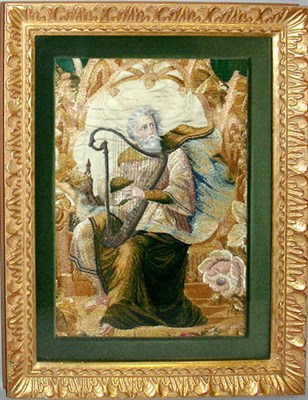 Lot 416 - Silk and Chenille Needlework Picture English...
