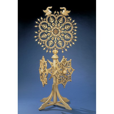 Lot 388 - Carved and Painted Wood Snowflake on Stand...