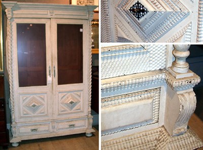 Lot 247 - Victorian Painted Armoire The molded cornice...