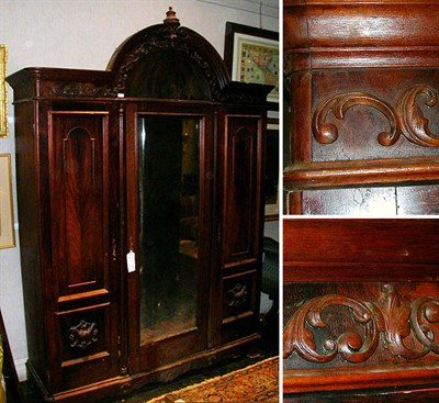 Lot 155 - Victorian Rosewood and Mahogany Three-Door...