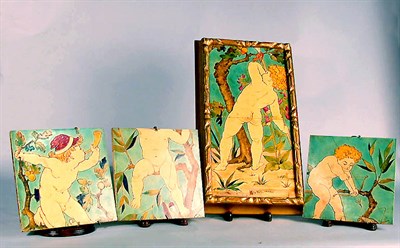 Lot 228 - Group of Five Mintons Art Pottery Studio Tiles...
