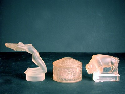 Lot 600 - Group of Lalique Glass Articles Comprising two...