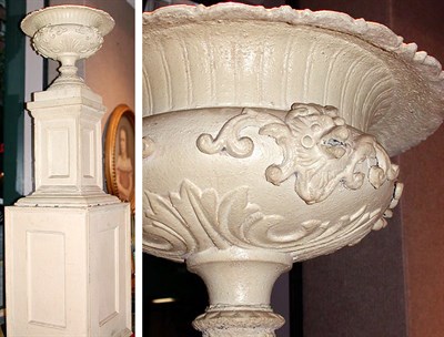 Lot 100 - Cast Iron Urn on Pedestal J. W. Fiske,...