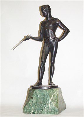 Lot 633 - Bronze Sculpture of a Male The nude standing...