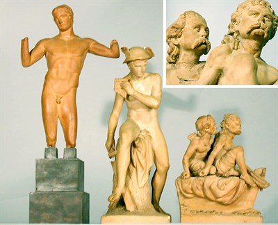 Lot 277 - Group of Three Classical Terra Cotta Figures