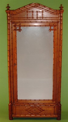 Lot 460 - Victorian Faux Bamboo Pine Armoire