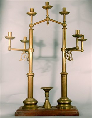 Lot 215 - Victorian Brass Eight-Light Candelabrum
