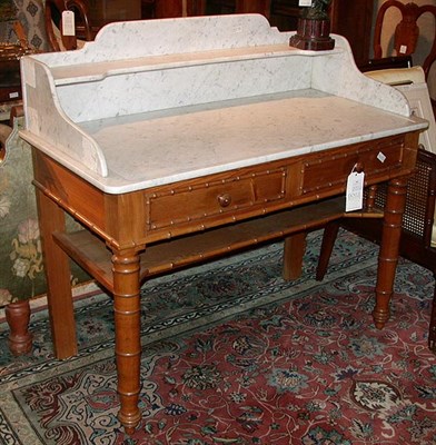 Lot 464 - Victorian Marble Top Faux Bamboo Maple and...