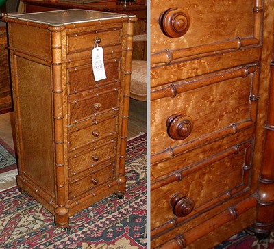 Lot 276 - Victorian Marble Top Faux Bamboo Maple Pot...