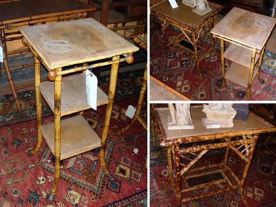 Lot 278 - Two Victorian Bamboo and Rattan Side Tables