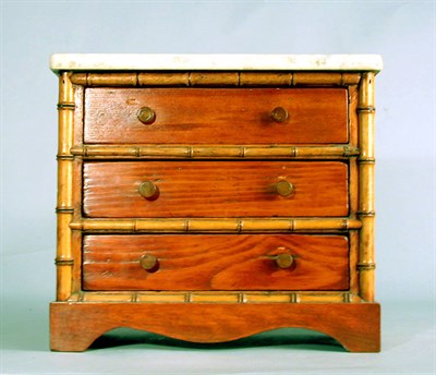 Lot 435 - Victorian Marble Top Faux Bamboo Miniature...