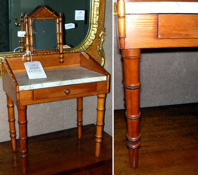 Lot 319 - Victorian Marble Top Faux Bamboo Pine...