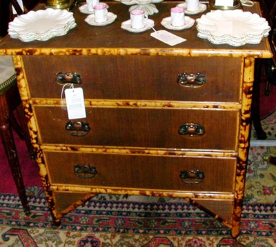 Lot 417 - Victorian Bamboo and Rattan Chest of Drawers