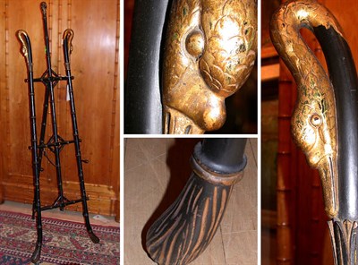Lot 461 - Victorian Ebonized and Parcel Gilt Easel