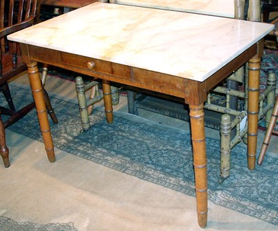Lot 285 - Victorian Marble Top Faux Bamboo Maple Console