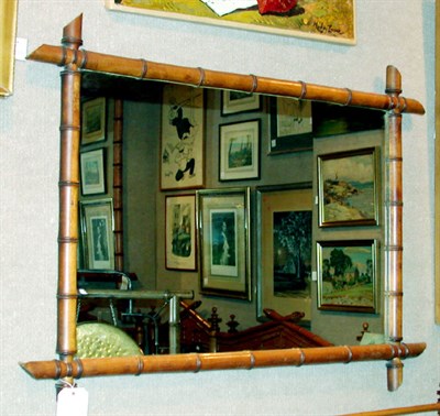Lot 266 - Two Faux Bamboo Maple or Pine Mirrors