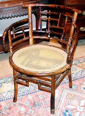 Lot 279 - Victorian Faux Bamboo Caned Armchair
