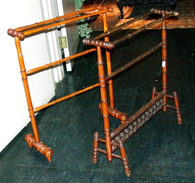 Lot 291 - Two Victorian Faux Bamboo Fruitwood Quilt Racks