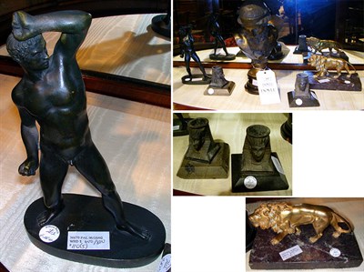 Lot 262 - Group of Three Bronze Sculptures Together with...